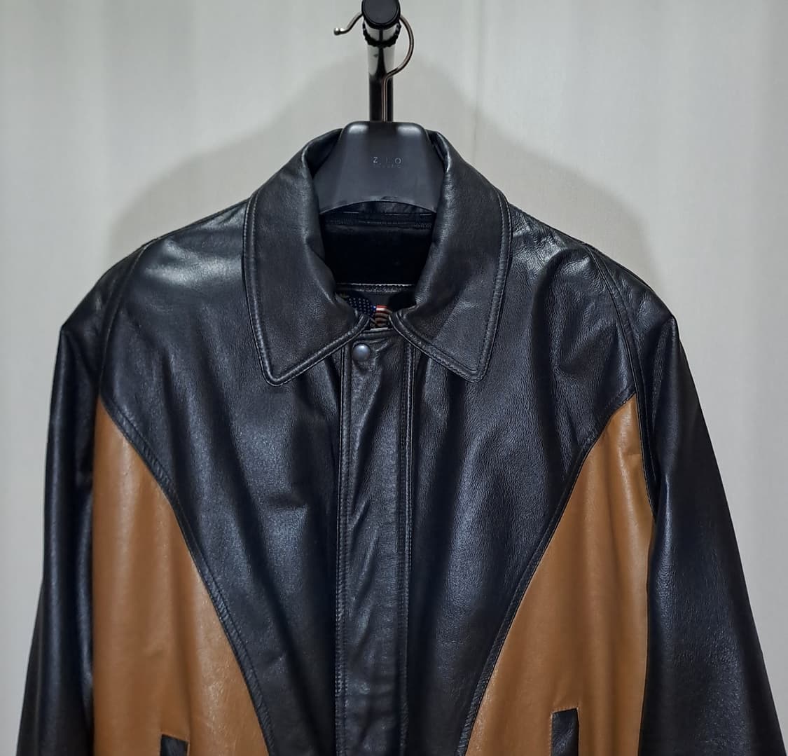 (택포) 리얼레더 투컬러 봄버 XL A992 상품이미지2