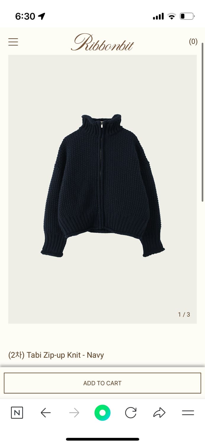Ribbonbit tabi zip-up knit 상품이미지1