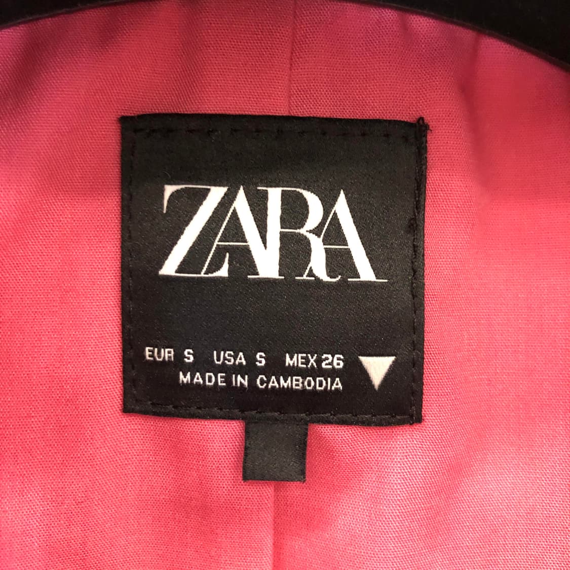 자라 핑크 코튼 크롭자켓 S 상품이미지4