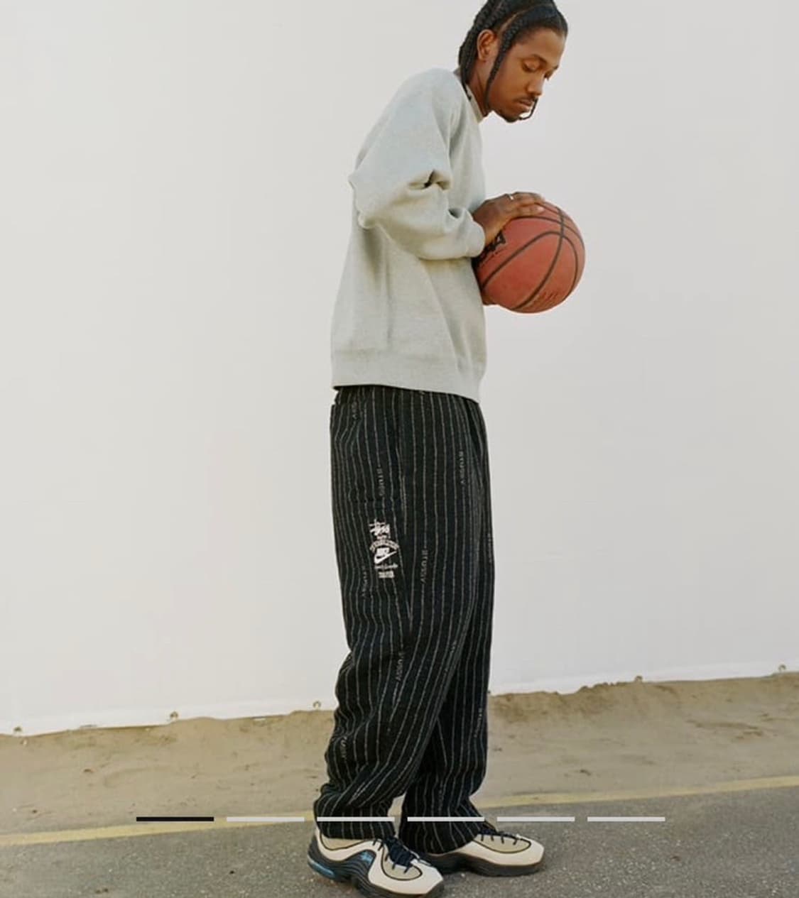 [L] 나이키 x 스투시 울 스트라이프 팬츠 상품이미지1