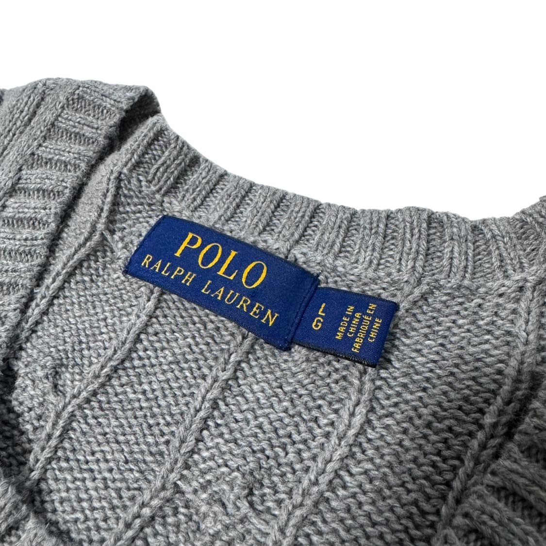 신형 폴로 랄프로렌 그레이 꽈배기 면니트 상품이미지3