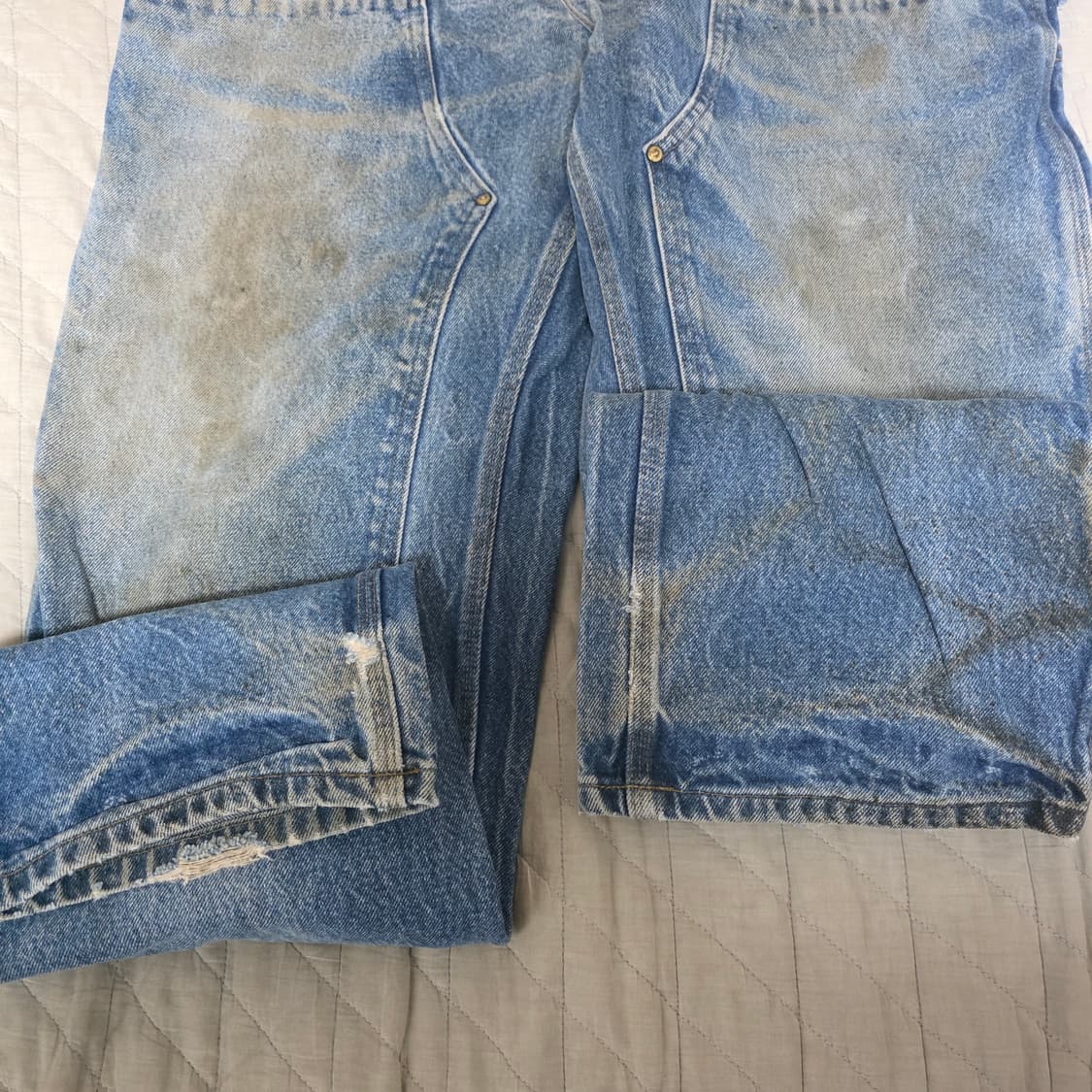 [38X34] 빈티지 칼하트 더블니 B07 DNM 데님팬츠 트래쉬드 상품이미지4