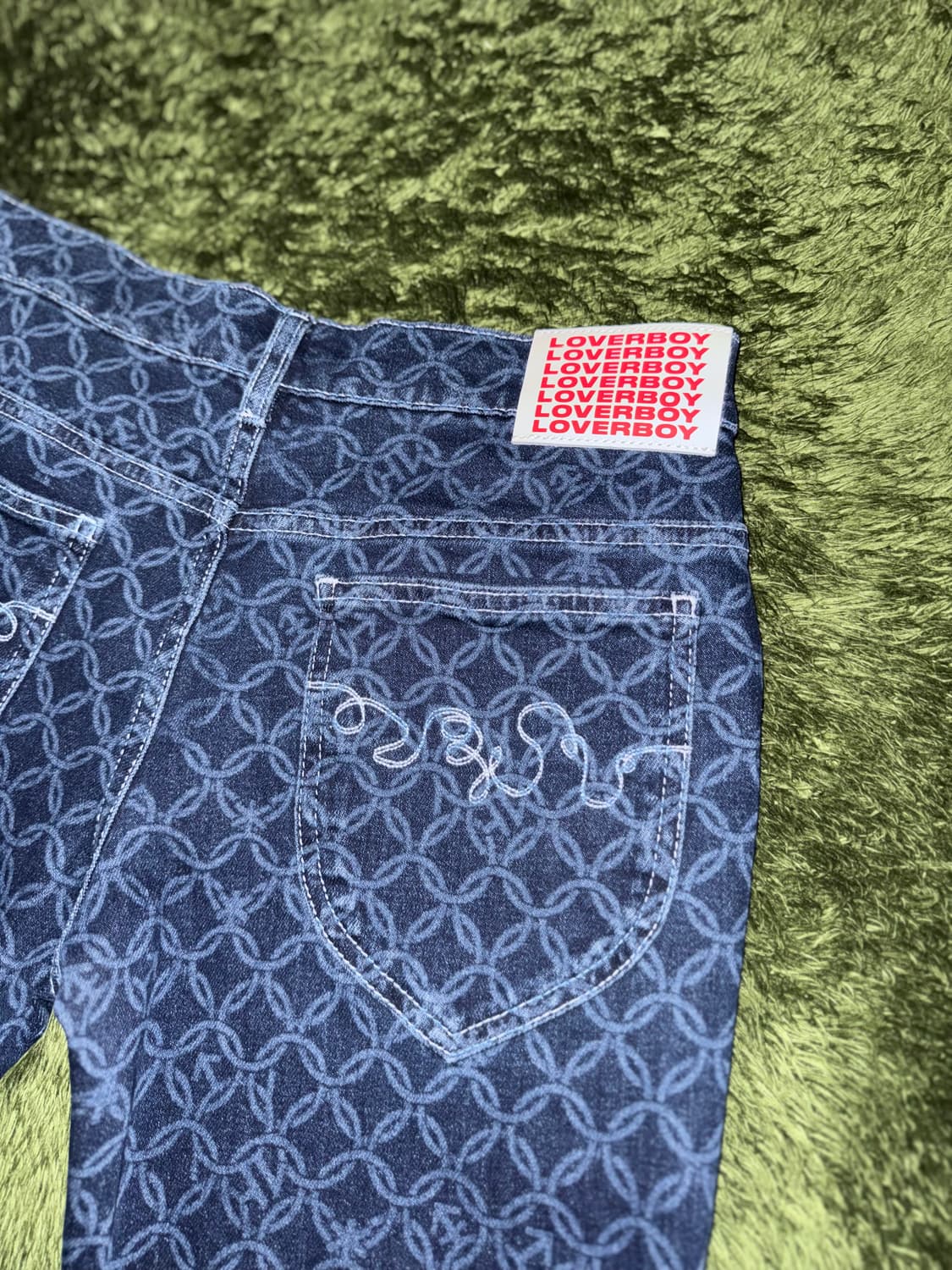 [M] 찰스 제프리 러버보이 지오메트릭 패턴 부츠컷 데님 팬츠 상품이미지7