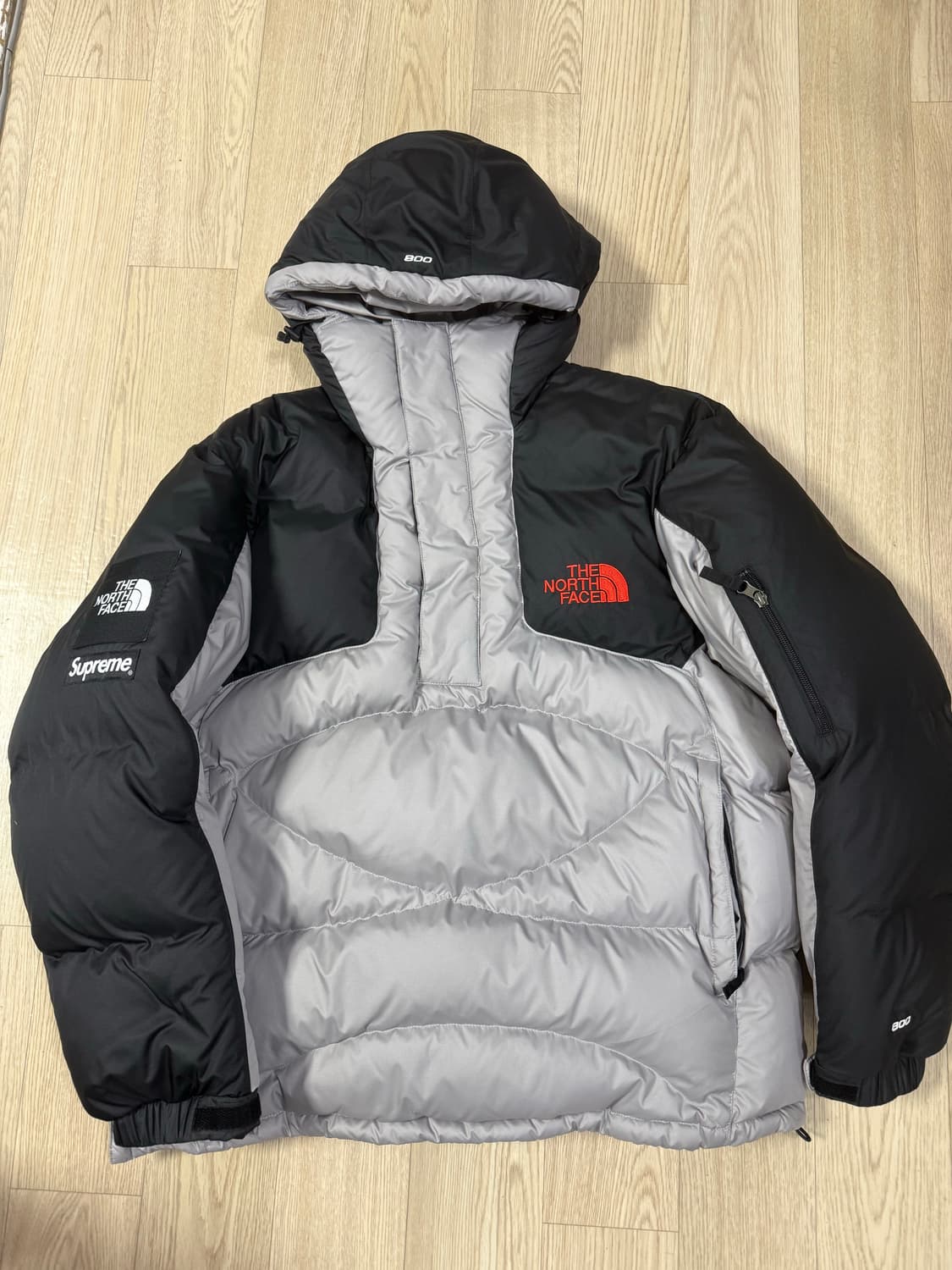 슈프림 x 노스페이스 800-필 하프 집 후드 풀오버 그레이 - 22FW 상품이미지2