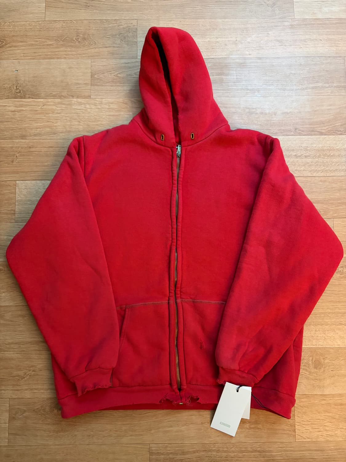 [2]아프레쎄 25aw 빈티지 집업후디 레드 새상품 상품이미지3