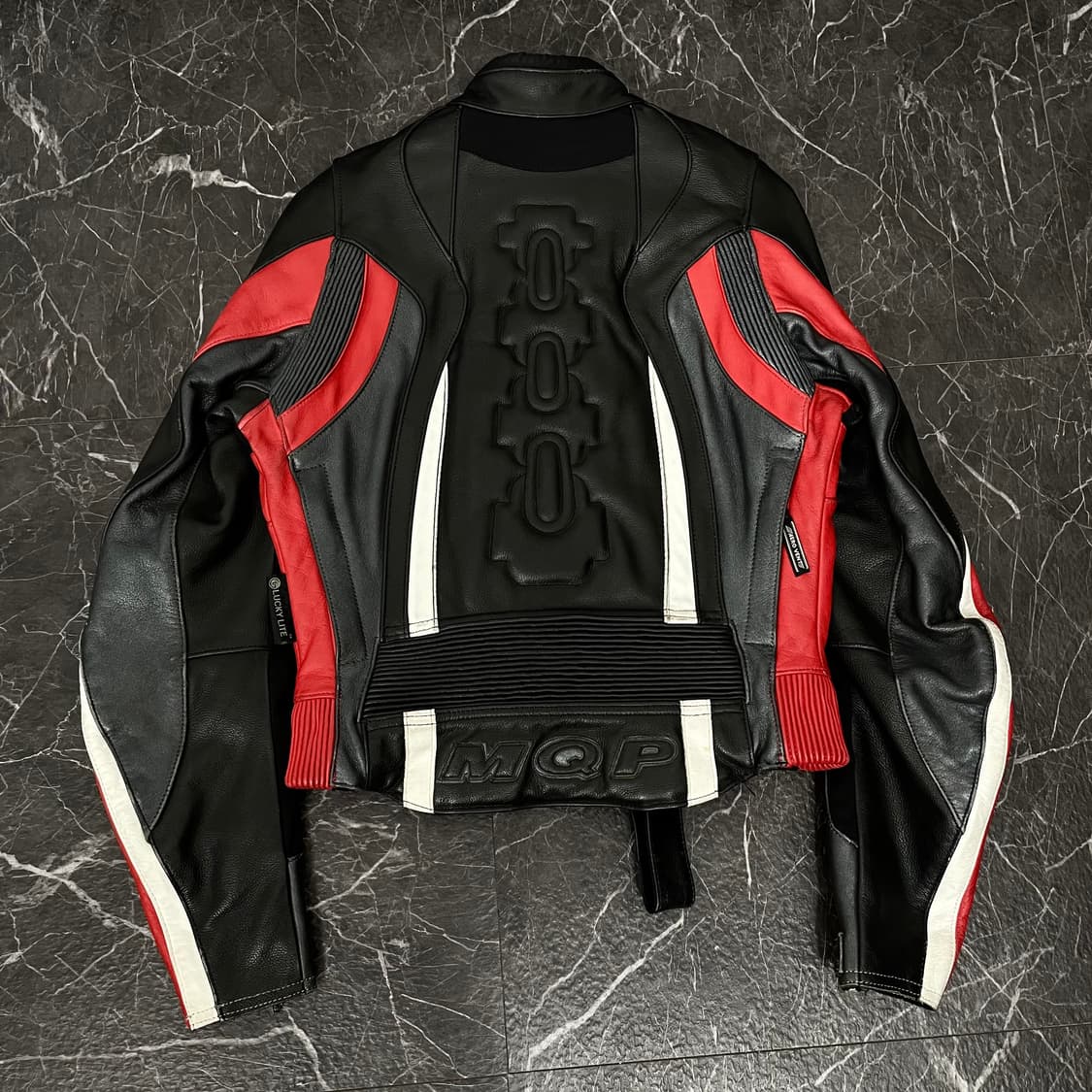 MQP 소가죽 패치워크 레이싱 자켓 상품이미지6