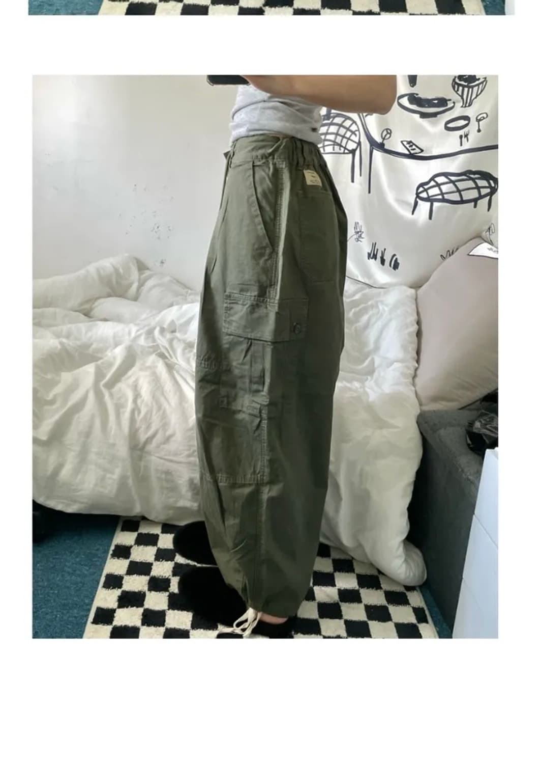 오피엠 카고 벌룬 와이드 스트링 팬츠 상품이미지2