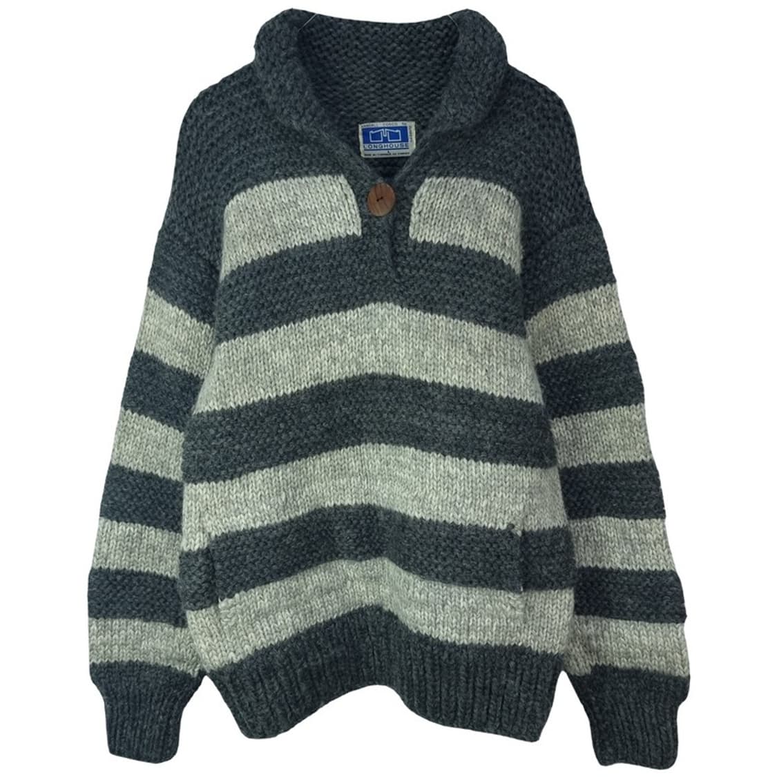 [캐나다 빈티지] 스트라이프 숄카라 헤비울 코위찬 니트 M17823 상품이미지2