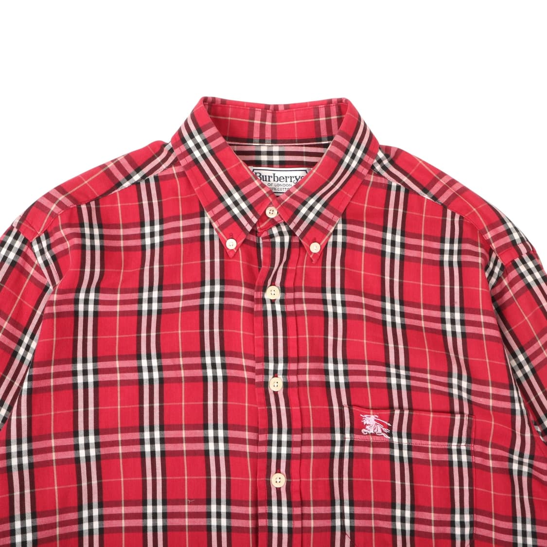 버버리 레드 핑크 노바체크 포켓 로고 셔츠 상품이미지2