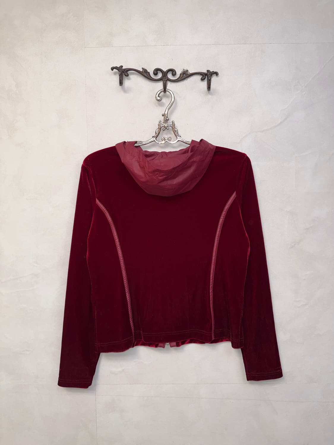 Red velvet button detail hood zipup 상품이미지6