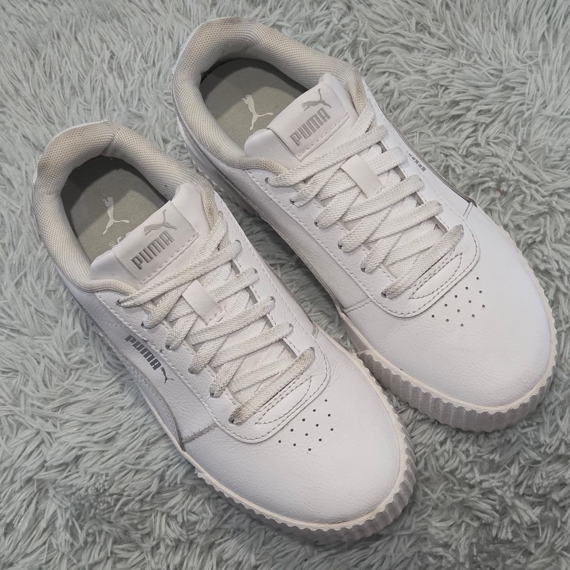 4q-29:푸마 코트 클래식 화이트 스니커즈 (23cm)-상태최상 상품이미지5