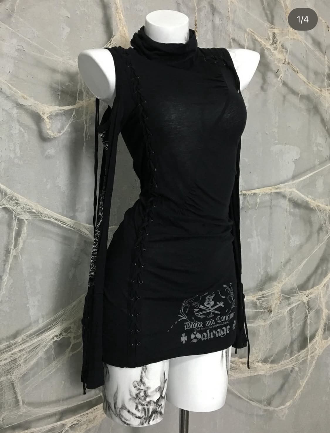 Salvage black long neck dress 상품이미지1