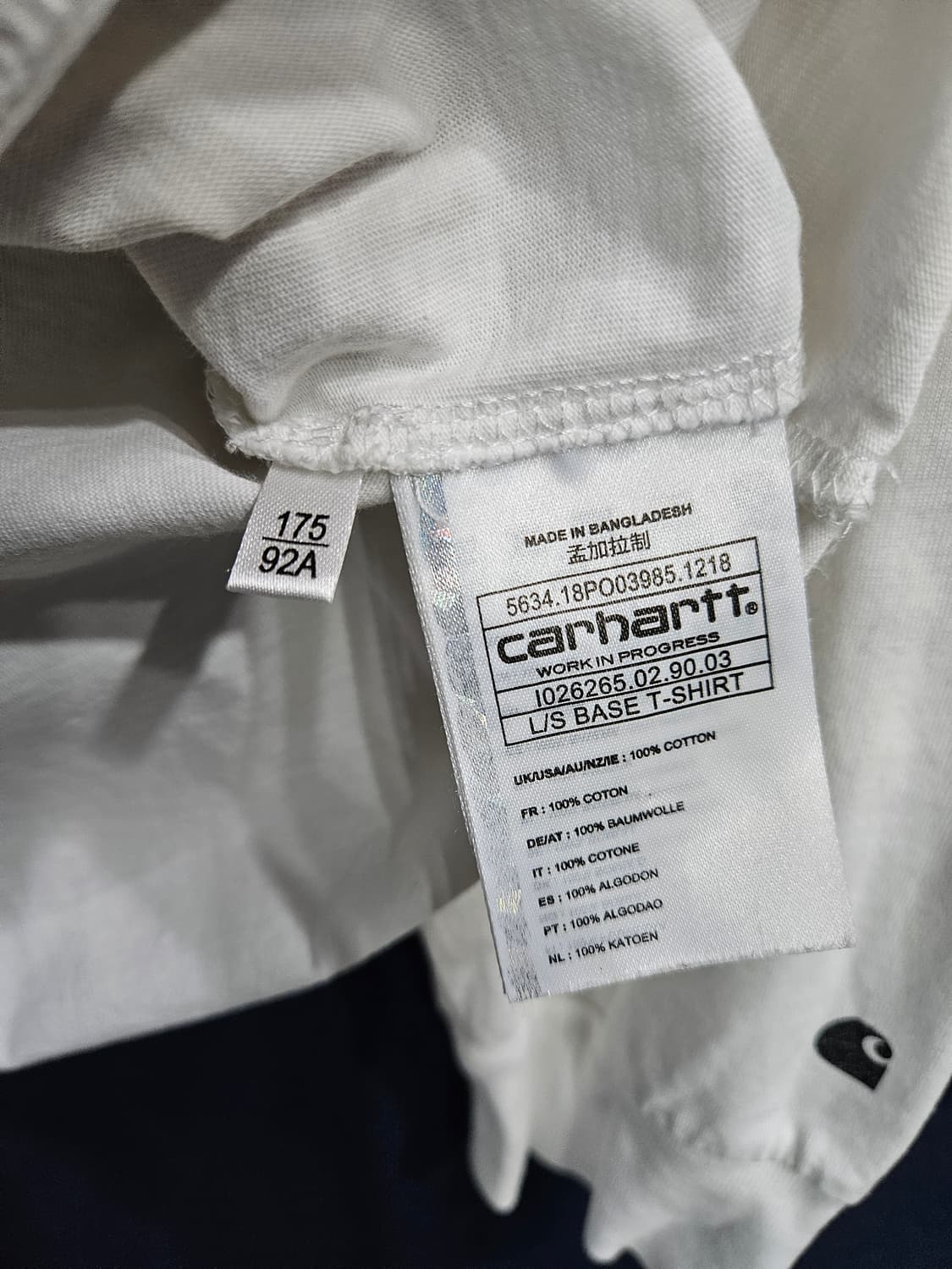 칼하트 화이트 남성 95~100 긴팔티셔츠  상품이미지8
