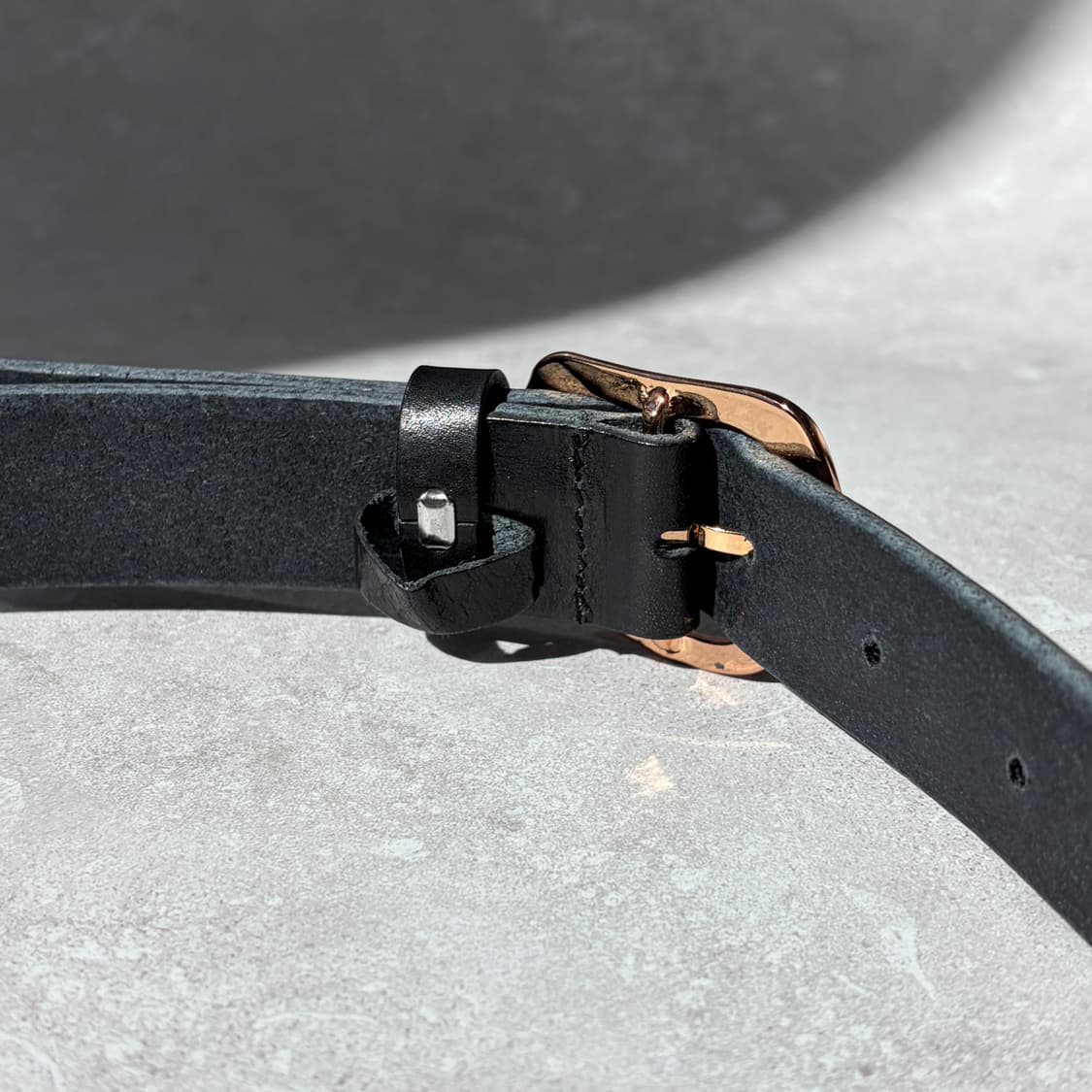 Oribell 커브드 24k 골드플레이트 버클 볼드 베지터블 소가죽 벨트 상품이미지7