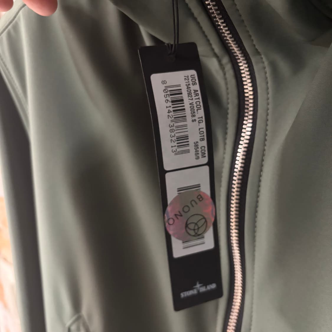 새상품(S)스톤아일랜드 와펜 패치 소프트쉘 후드 자켓 카키 상품이미지5