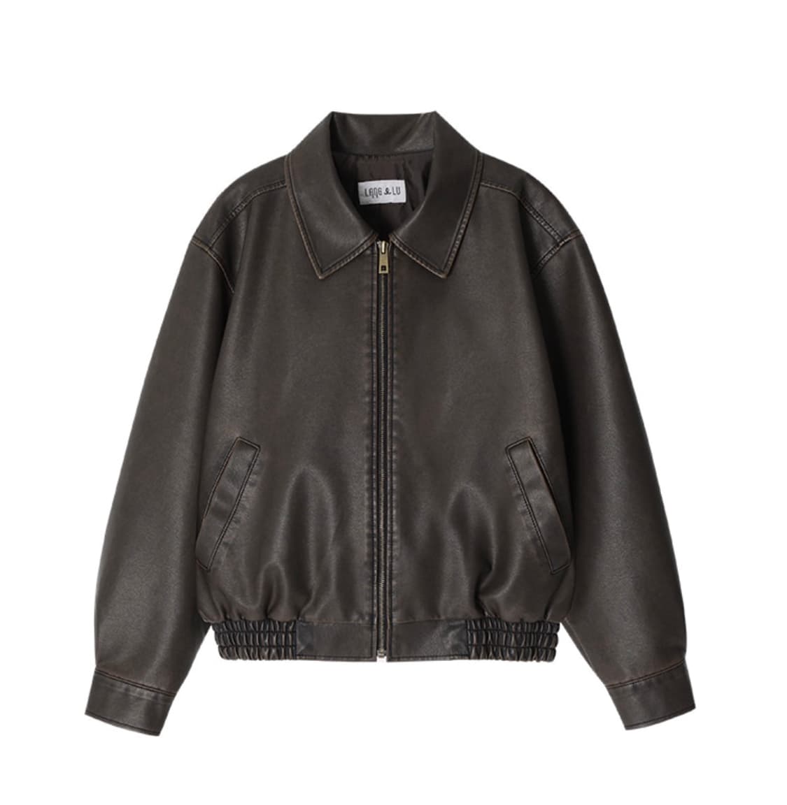 랭앤루 Washing Faux Leather Bomber 가죽자켓 상품이미지1