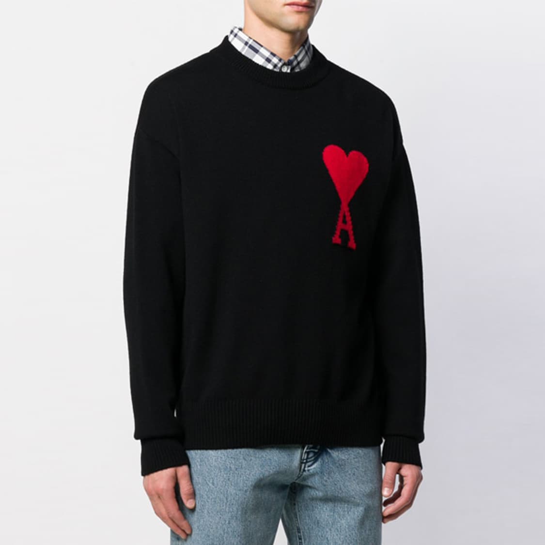 [새제품] XL 아미 인타르시아 빅하트 울 니트 스웨터 상품이미지1