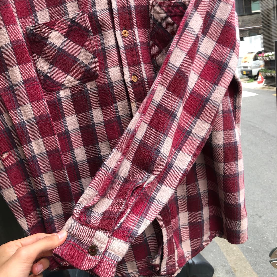 90s Big Mac flannel shirt-L 상품이미지5