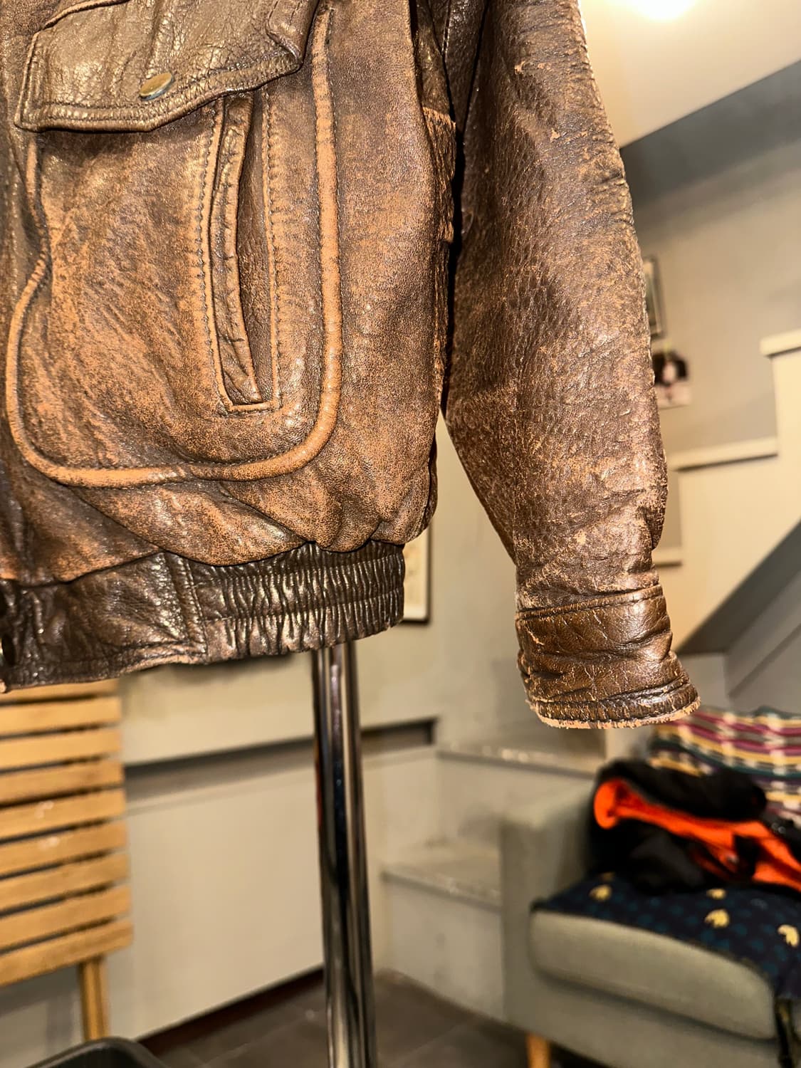 80’s Japanese cow-leather A-2 jacket 상품이미지8