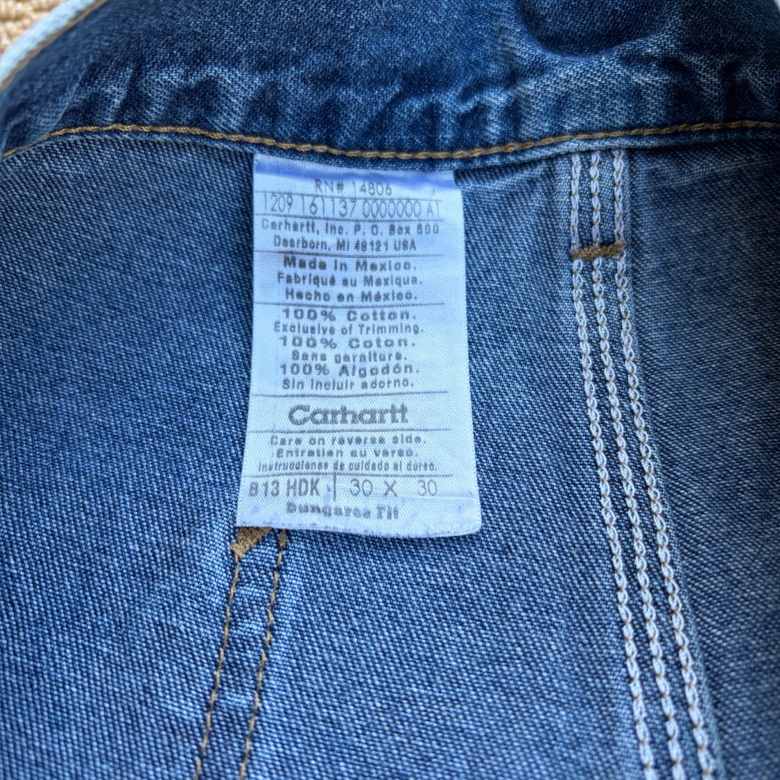 칼하트 00s 디펜더 더블니 워크 데님 팬츠 상품이미지5