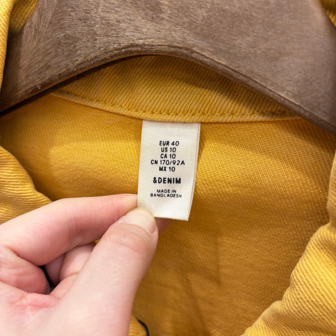 빈티지 레귤러핏 코튼 데님 자켓 실버 메탈 버튼 디테일 머스타드 옐로우 상품이미지7