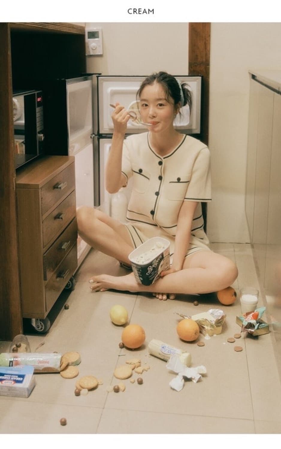 유어네임히얼 김나영 깔끔이 가디건&니트팬츠 셋업 크림 S 상품이미지2