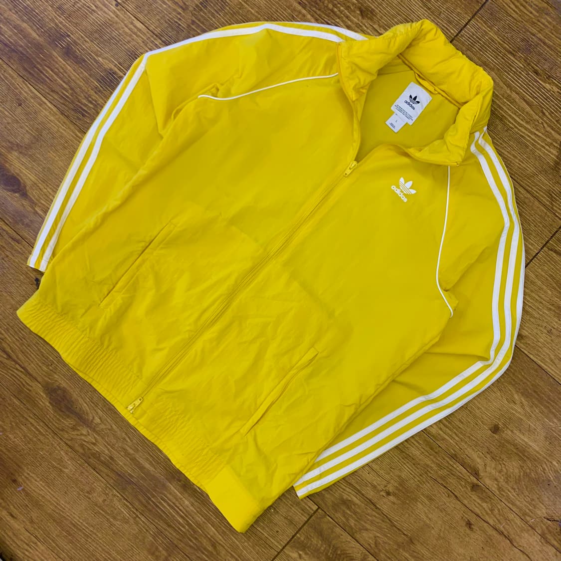 아디다스 SST 옐로우 바람막이 L 상품이미지3