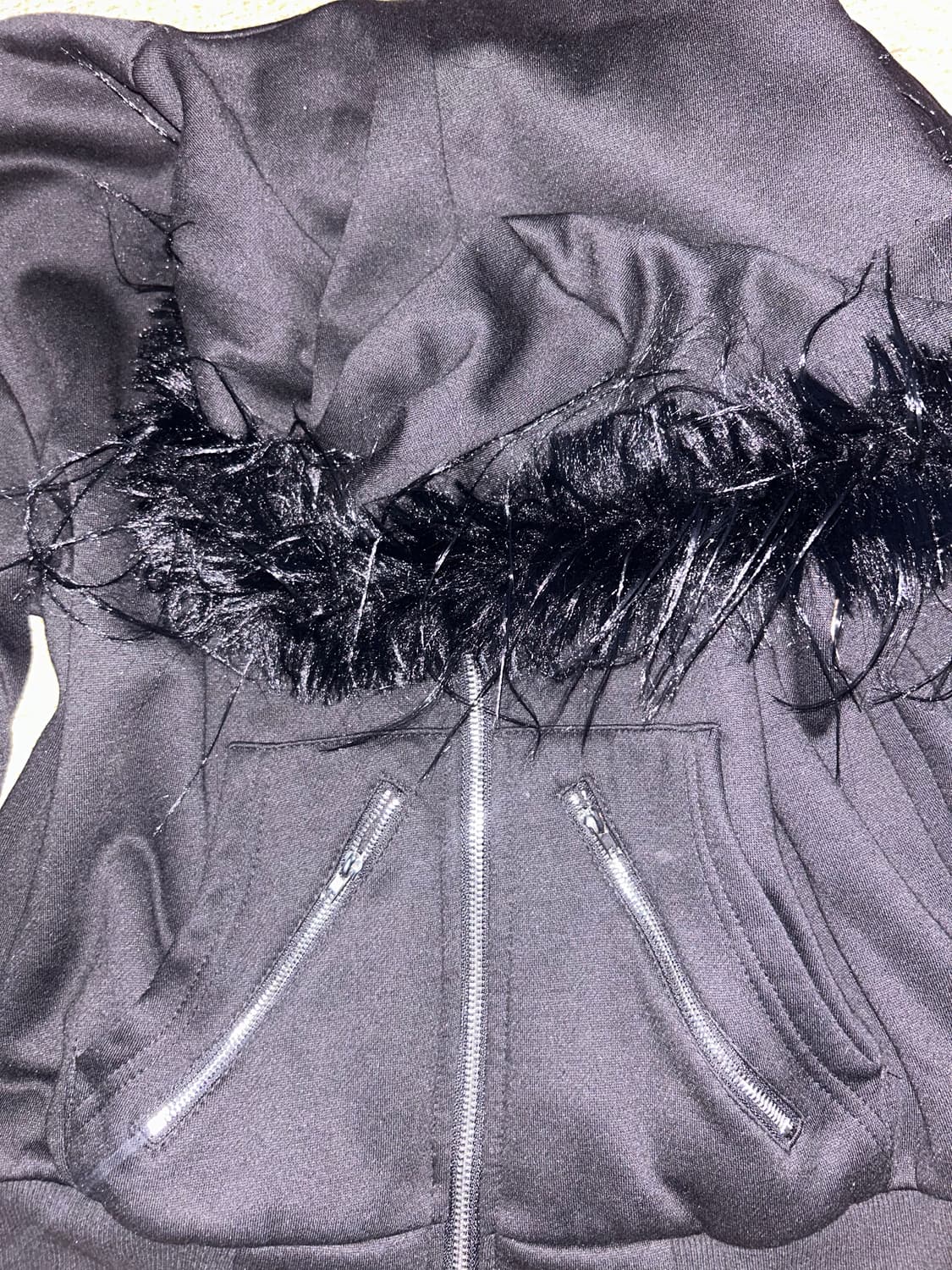 고스 펑크 무드 퍼 후드집업 상품이미지2