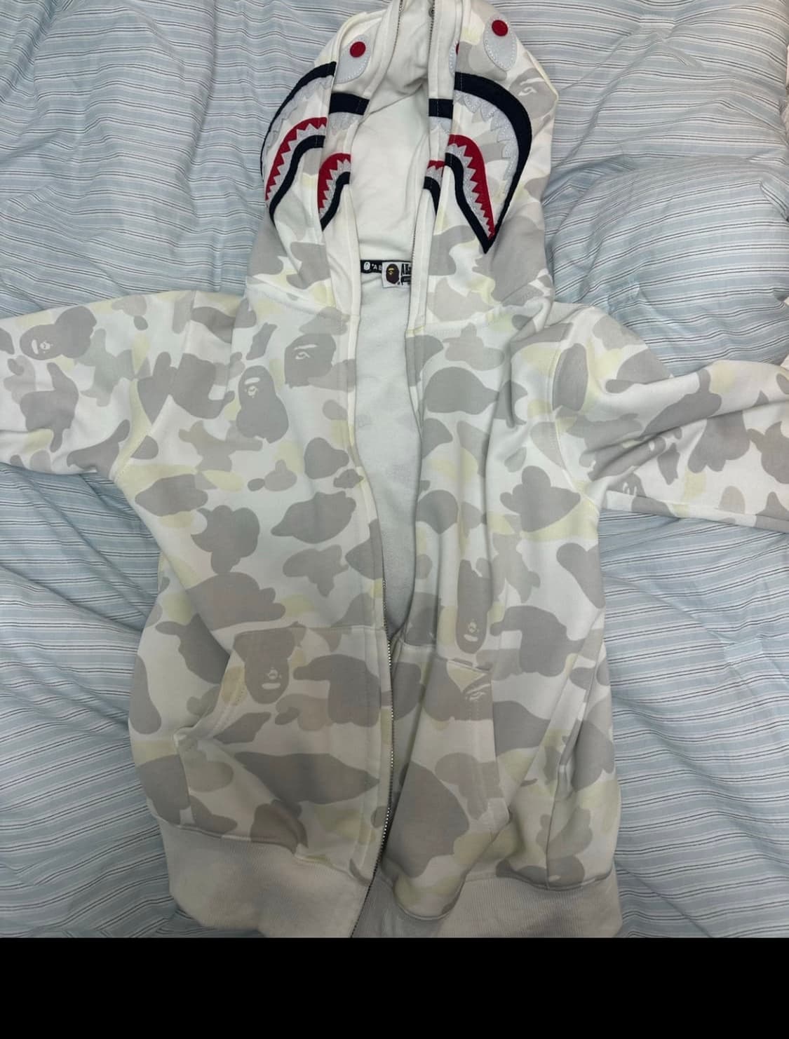 베이프 카모 더블 샤크 후드집업 화이트 백계 상품이미지2