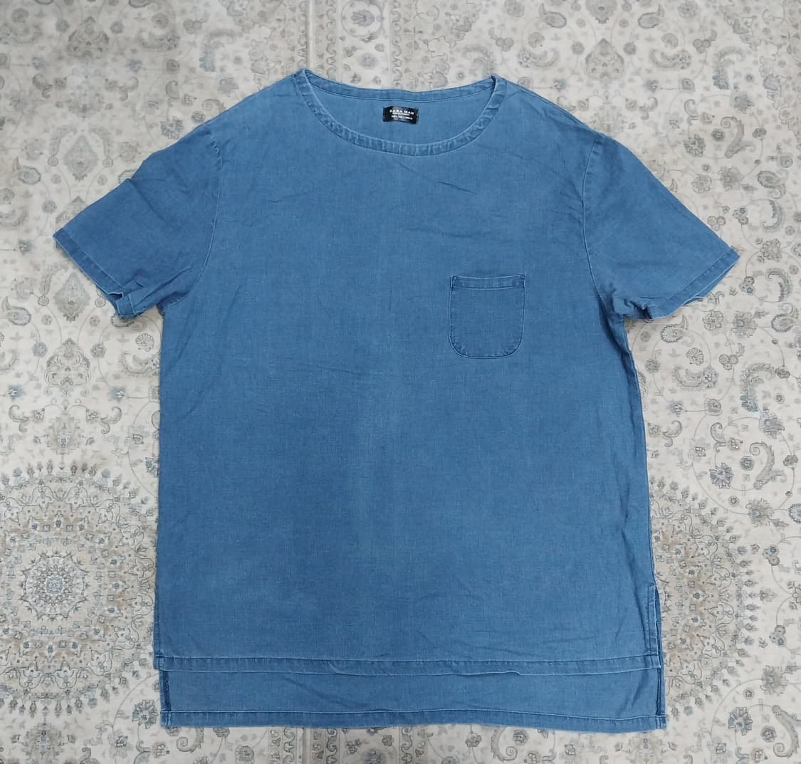 ZARA 자라 린넨 포켓 반팔티 L 상품이미지1