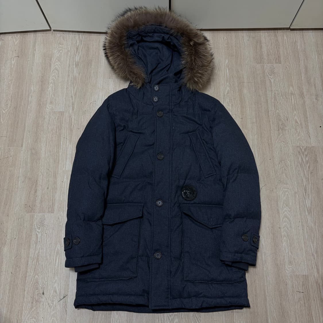 엠비오 마운티니어링 남성 라쿤퍼 후드 구스다운 롱패딩 L/100  상품이미지1