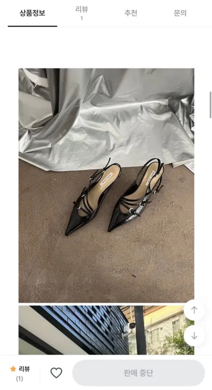 [무배] 스트랩 스틸레토 슬링백 힐 4cm 블랙 상품이미지1