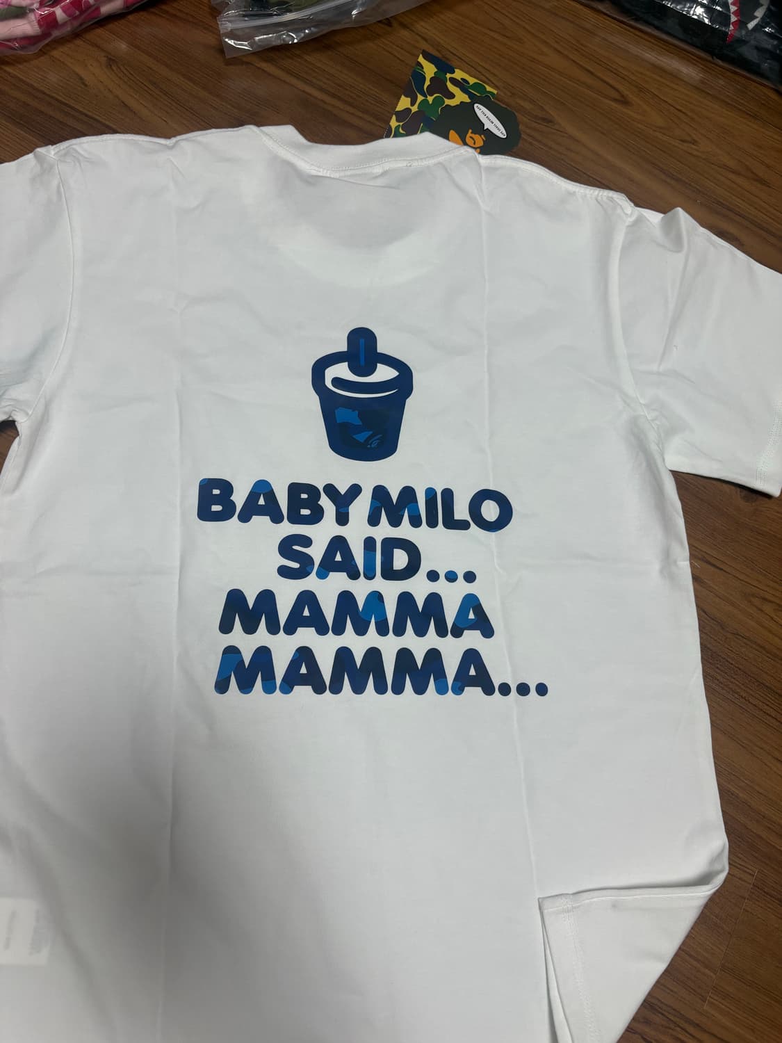 베이프 ABC 카모 베이비 마일로 쥬스 썸머 티셔츠 화이트 상품이미지4