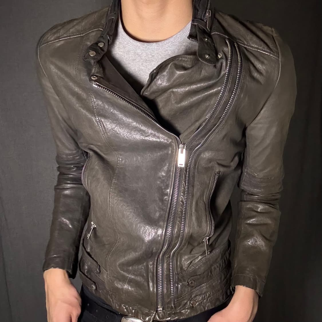 opium lamb skin leather jacket 상품이미지3