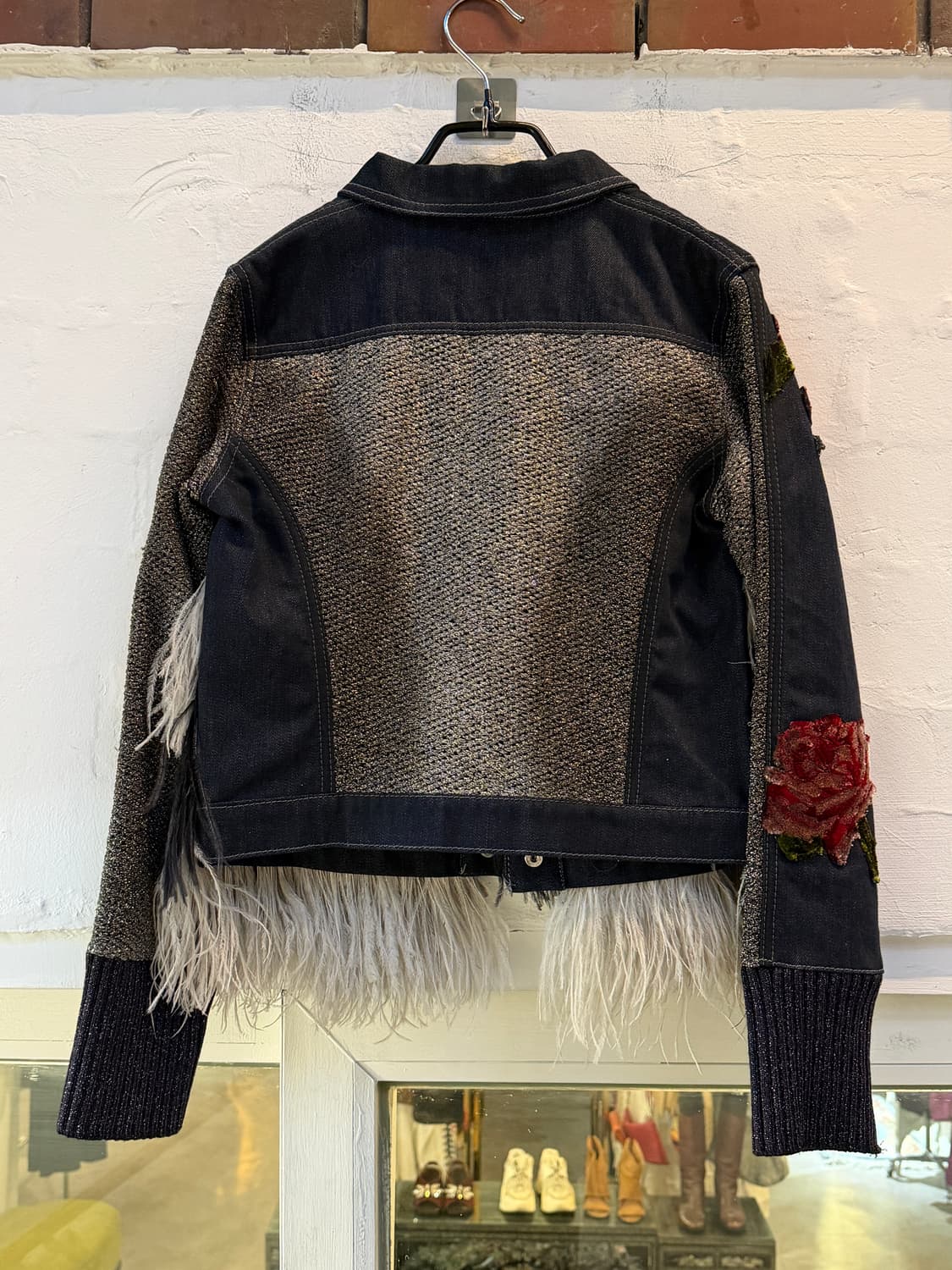 AVIU 퍼 스티치 디테일 데님 자켓 S 상품이미지7