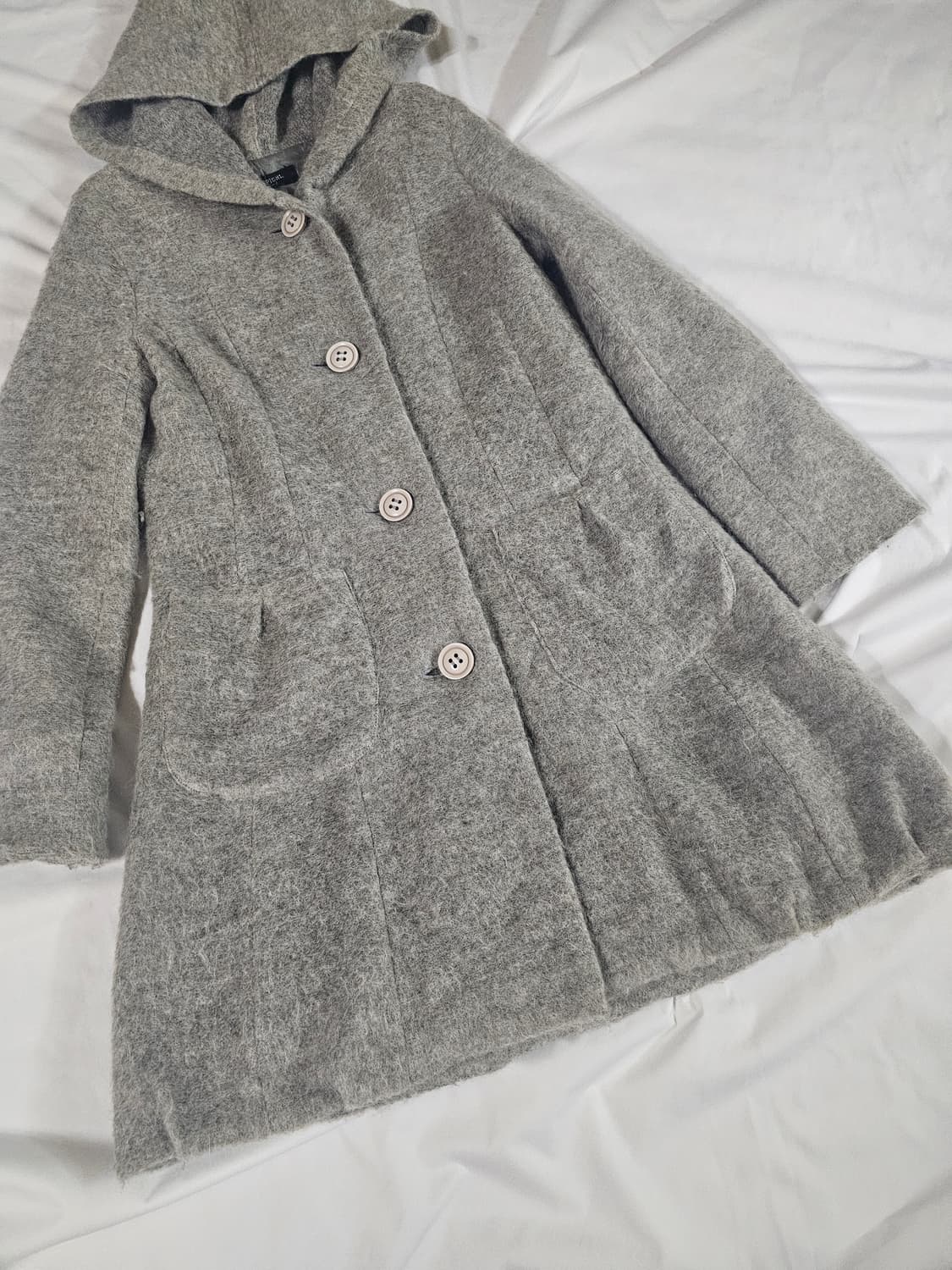 [38] 일본 빈티지 모리걸 모헤어 가디건 후드 코트 상품이미지3