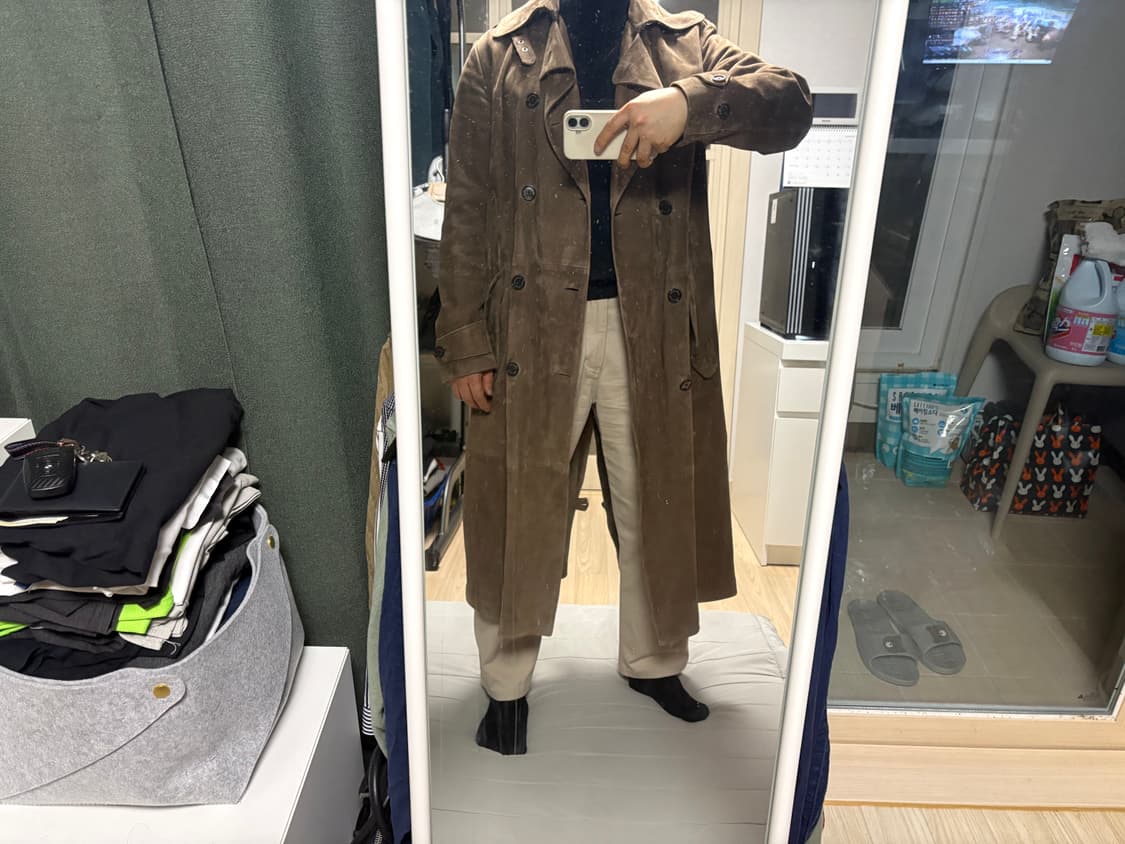 폴로 랄프롤렌 퍼플라벨 스웨이드 코트 S 상품이미지10