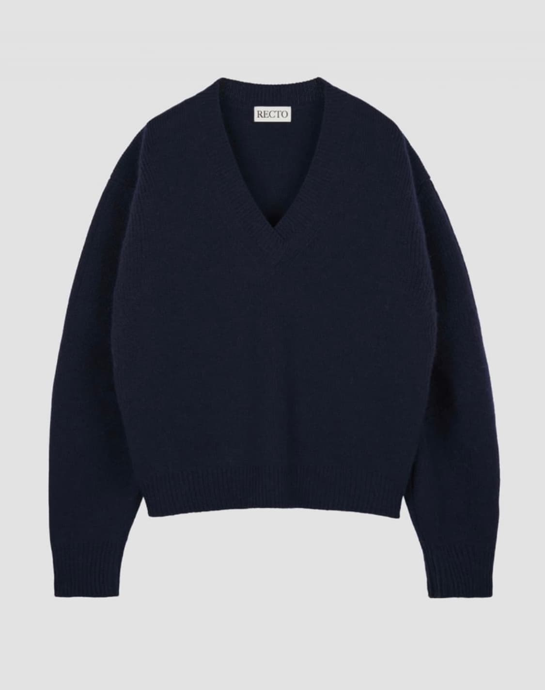 렉토 청키 브이넥 니트 네이비 m 상품이미지4