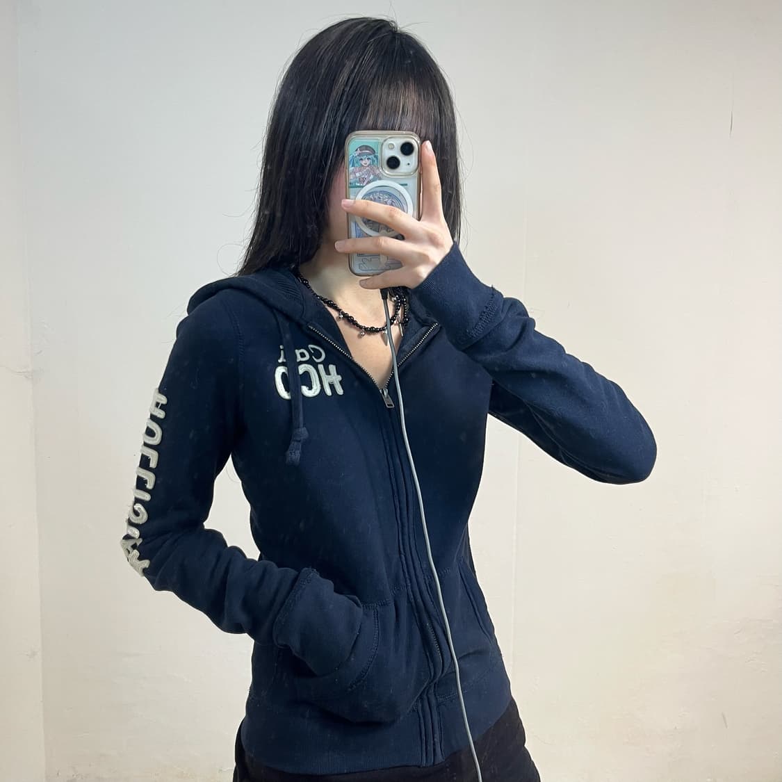 Hollister navy hoodie zip-up 상품이미지2