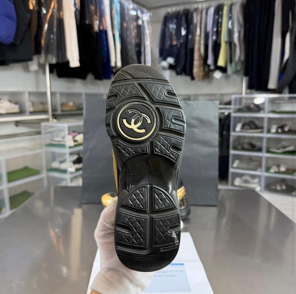 [리오브전포점] 샤넬 CC 로고 트위드 골드 레더 스니커즈 상품이미지4