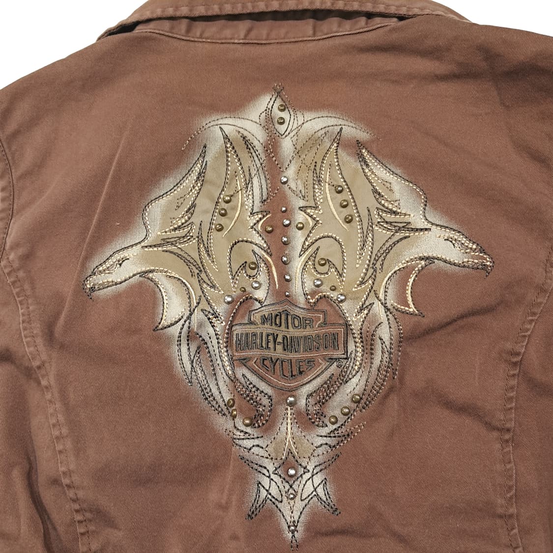 CL638 L 할리데이비슨 00s 스터드 브라운 조끼 베스트 상품이미지7