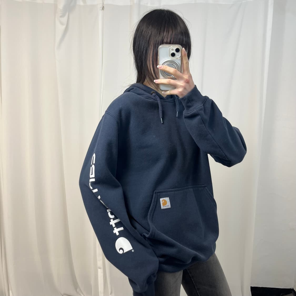 Carhartt Navy Hoodie 상품이미지2