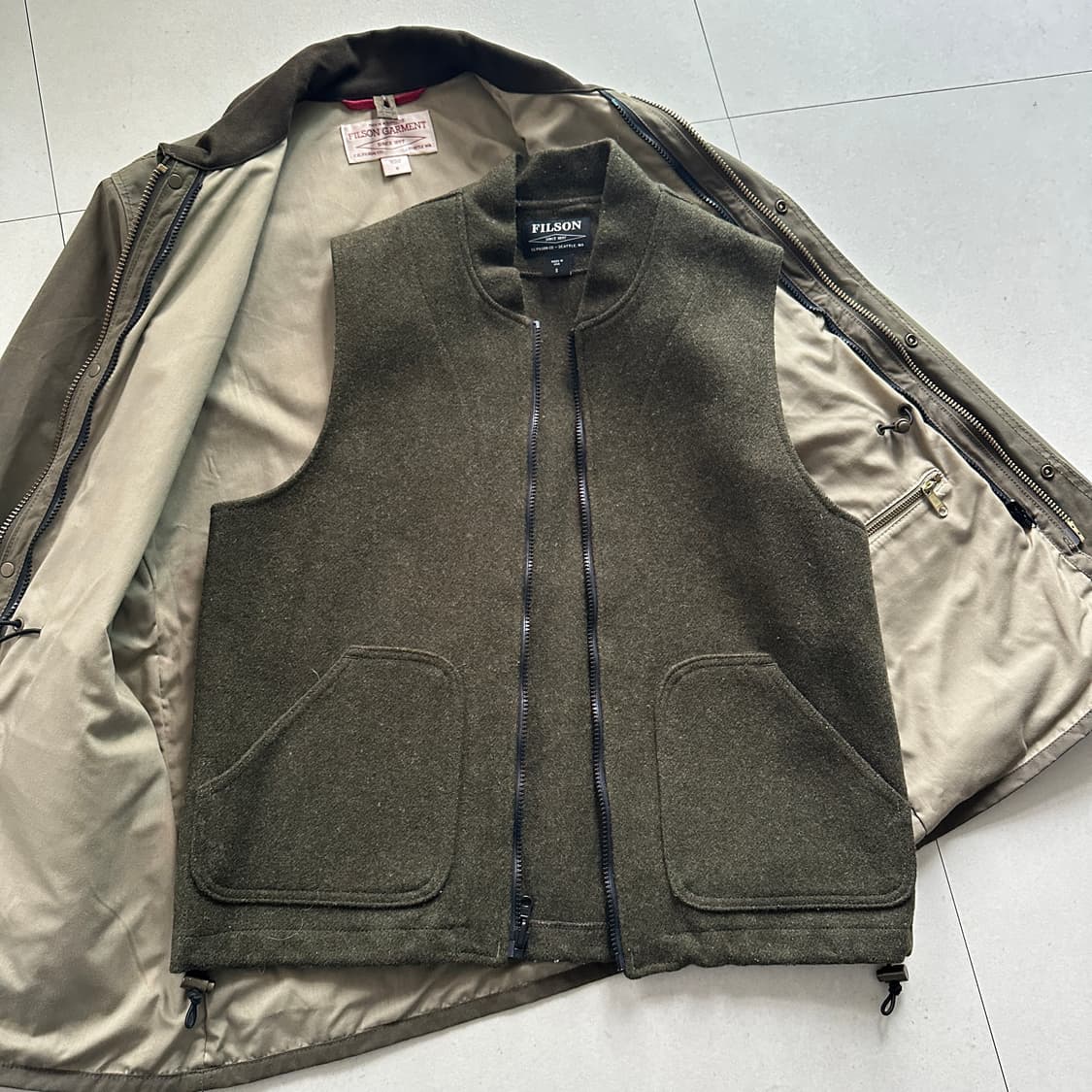 필슨 왁스 자켓 & 울 베스트 내피 포함 Made in USA 상품이미지7