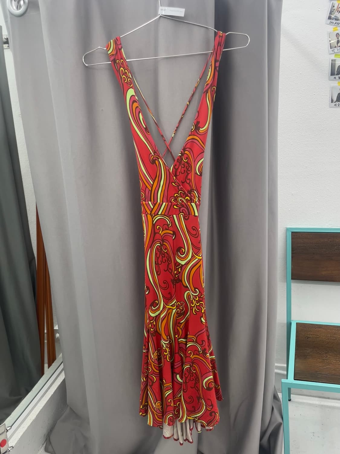 오리엔탈 페이즐리 백리스 원피스 상품이미지2