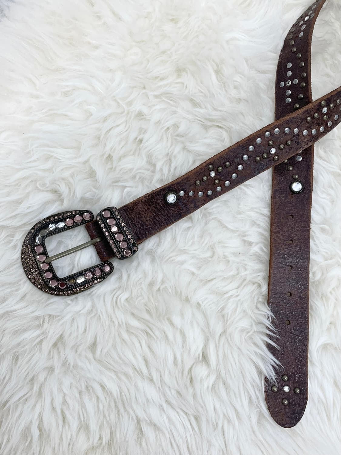 리얼레더 웨스턴 스터드 버클 벨트 상품이미지7