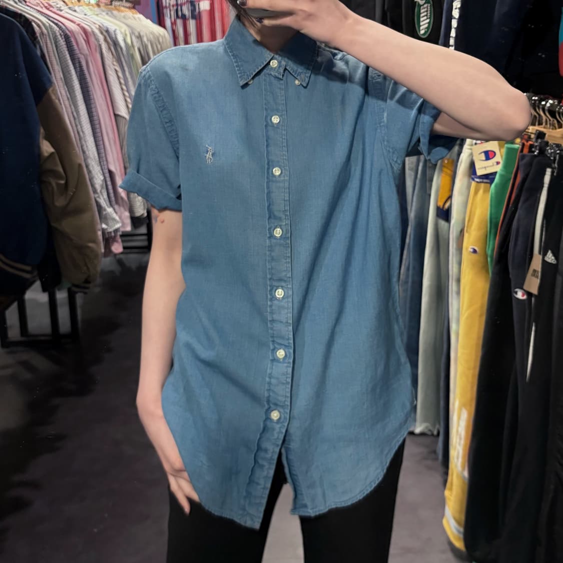 [IM] PoloRalphLauren 폴로 랄프로렌 반팔 셔츠 데님 블루 상품이미지3