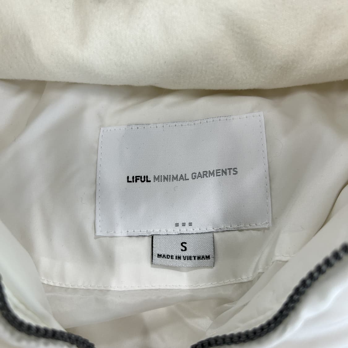 LIFUL 화이트 롱 패딩 점퍼 후드 퍼 s 상품이미지2
