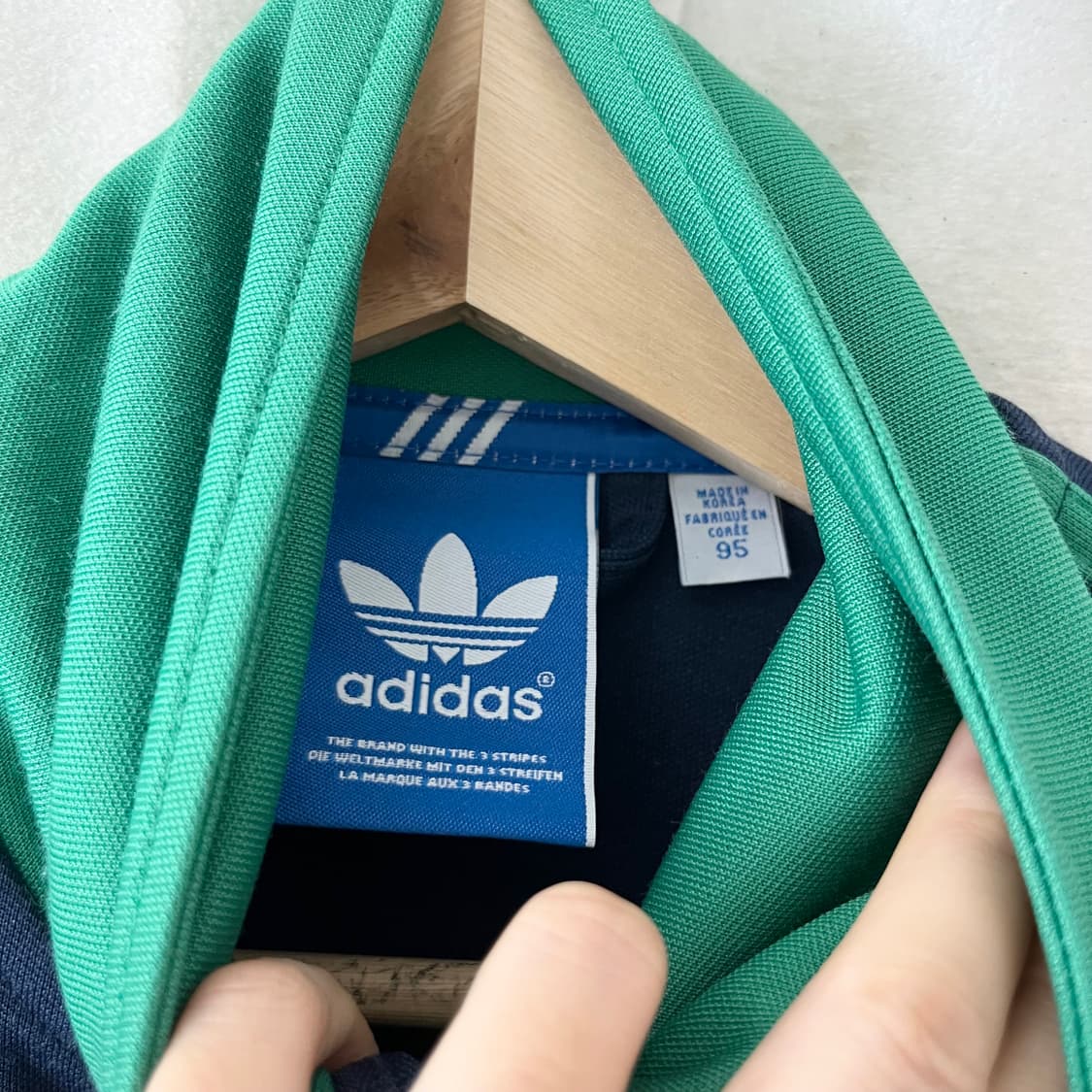 아디다스 네이비 그린 삼선 져지 상품이미지8