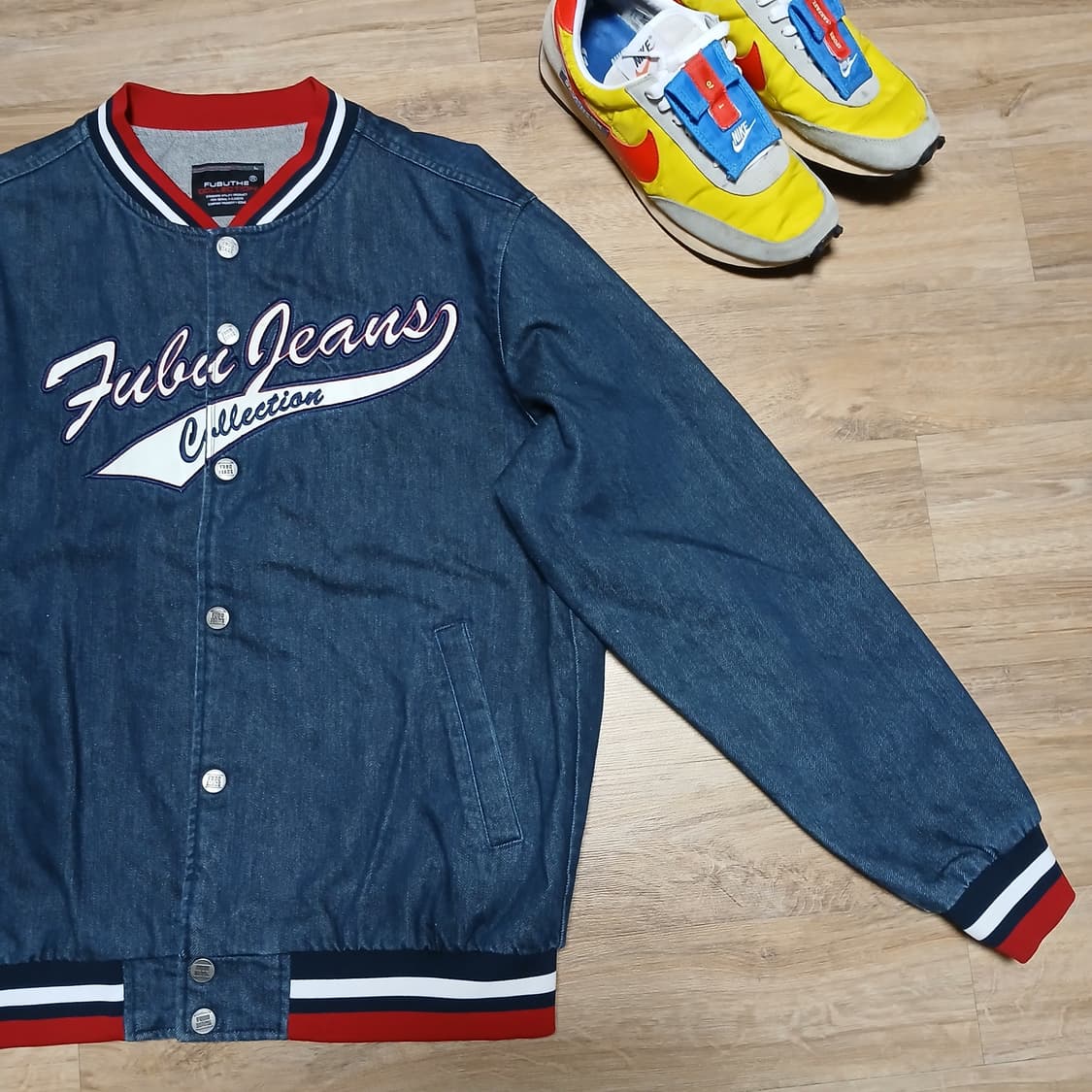 fubu 후부 데님 바시티 청자켓 올드스쿨 푸부 상품이미지4