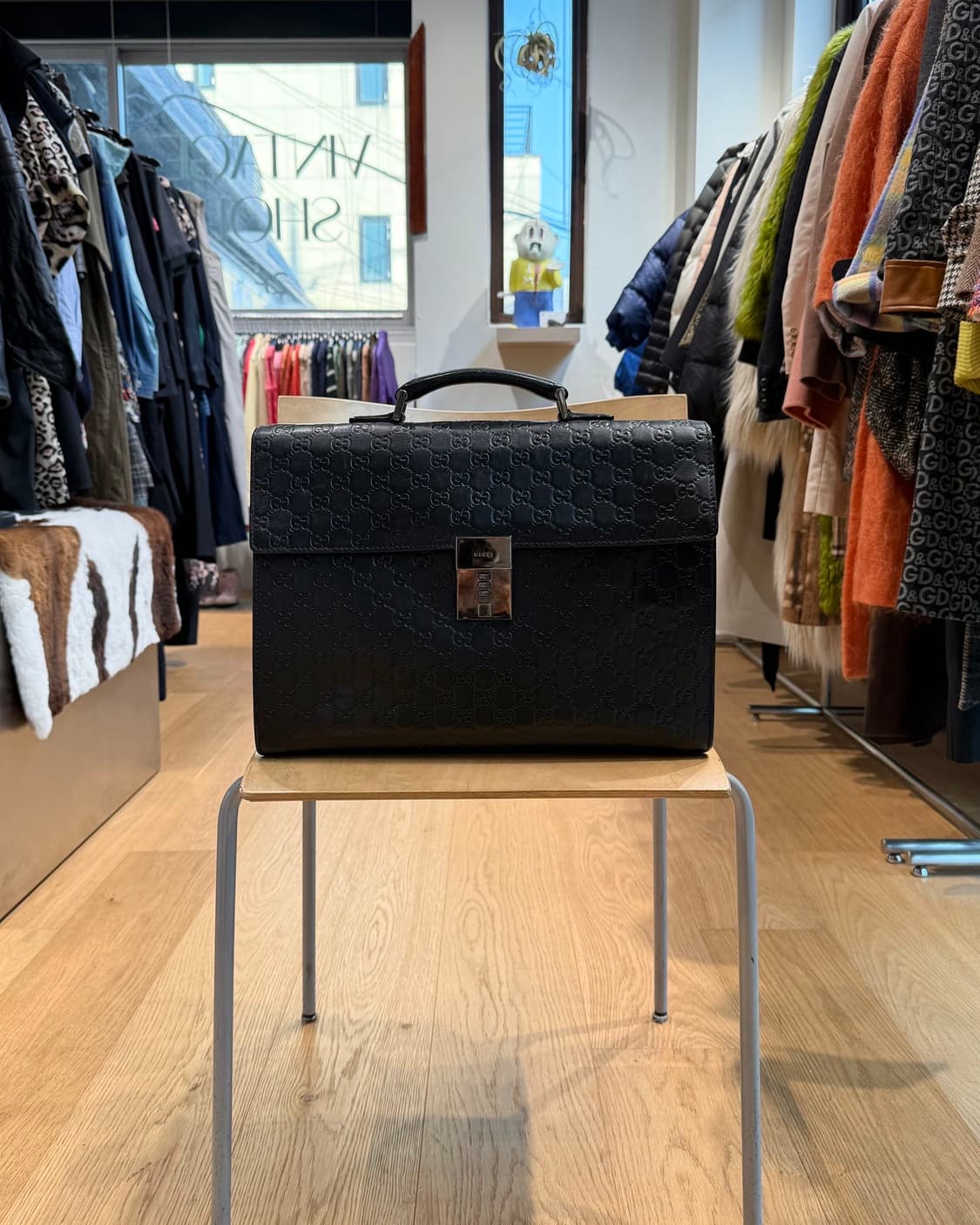 구찌 블랙 GG 시마 브리프케이스 상품이미지1